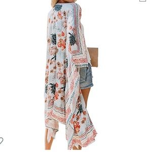 Kimono Flowy Cardigan Boho Chiffon Floral